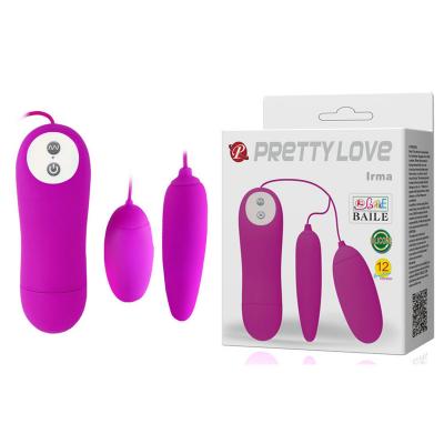 Trứng rung massage điểm G 2 đầu 12 chế độ rung Pretty Love